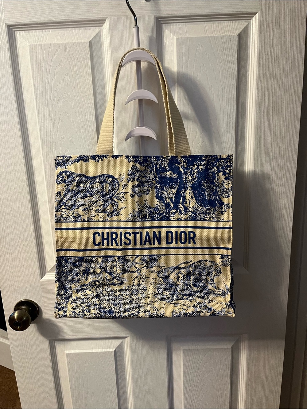 Dior GWP Canvas Tote Bag in Cream & Blue New